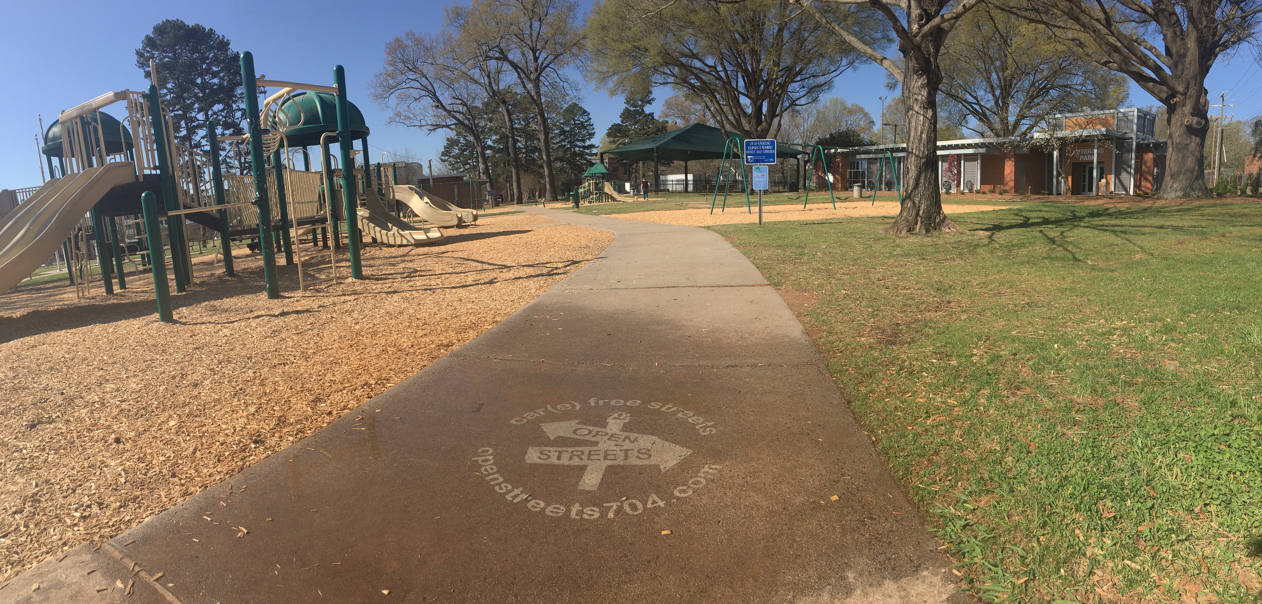 Reverse Graffiti in Veterans Park Charlotte, NC