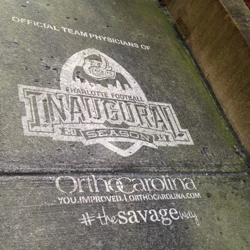 Clean Graffiti by #thesavageway for OrthoCarolina and the UNC Charlotte Inaugural Football Season.