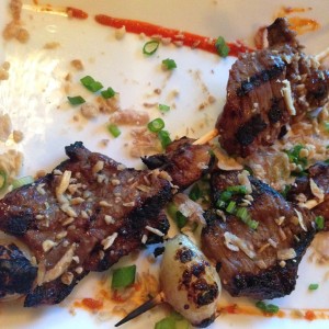 Korean Beef Skewers at Eight Sushi Asian Kitchen.