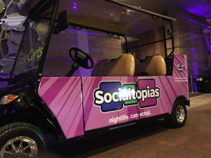 Wrapped Socialtopias Cruise Cart.