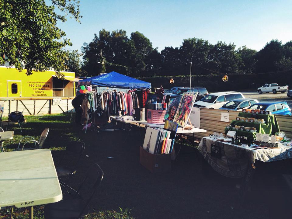 Vendors setting up at the NoDa FAM Rally last Fall.