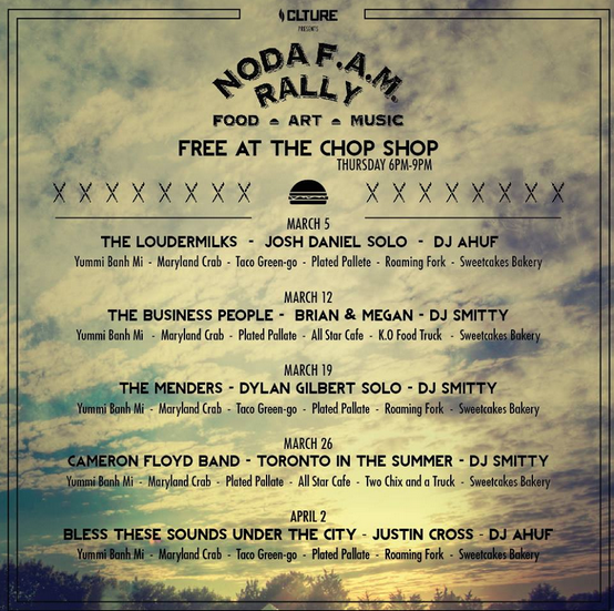 NoDa Food. Art. Music Rally line up for Spring. #thesavageway