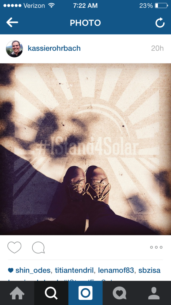#IStand4Solar Clean Graffiti Social Media post from @kassierohrbach - #thesavageway
