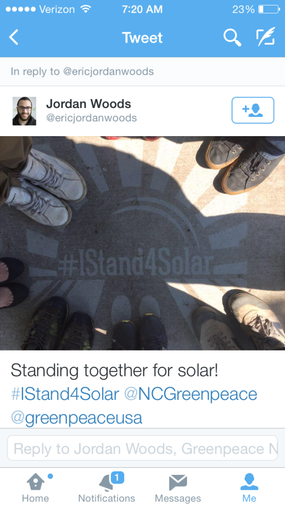#IStand4Solar Clean Graffiti Social Media post from @ericjordanwoods - #thesavageway