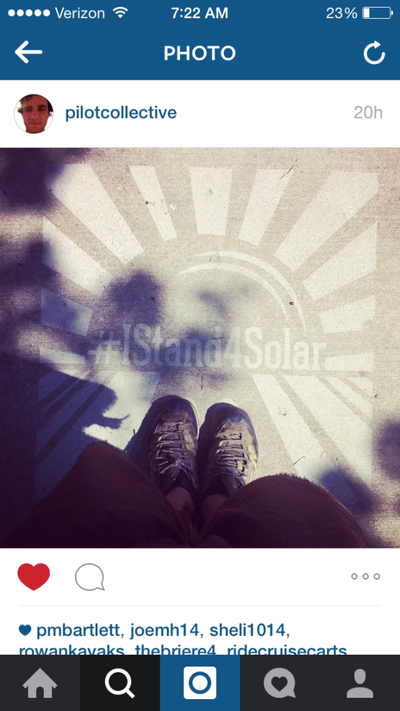 #IStand4Solar Clean Graffiti Social Media post from @pilotcollective - #thesavageway