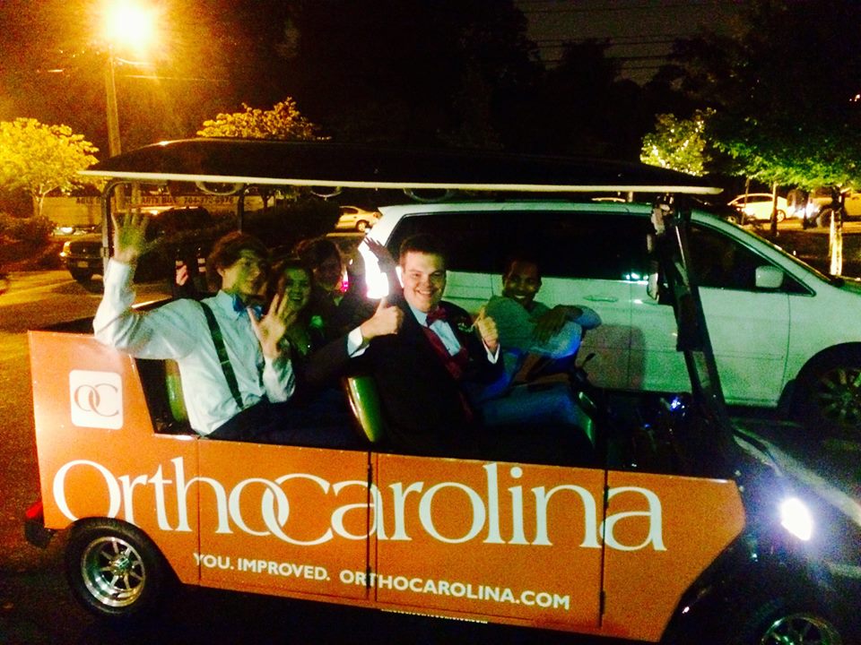 OrthoCarolina sponsored Cruise Cart - giving a FREE ride by simply waving one down!