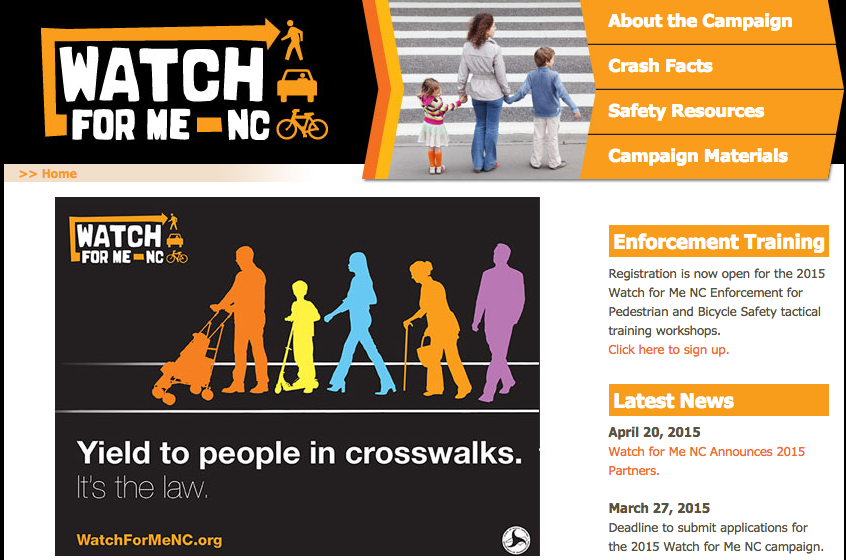 A screenshot from the WatchForMeNC.org website.