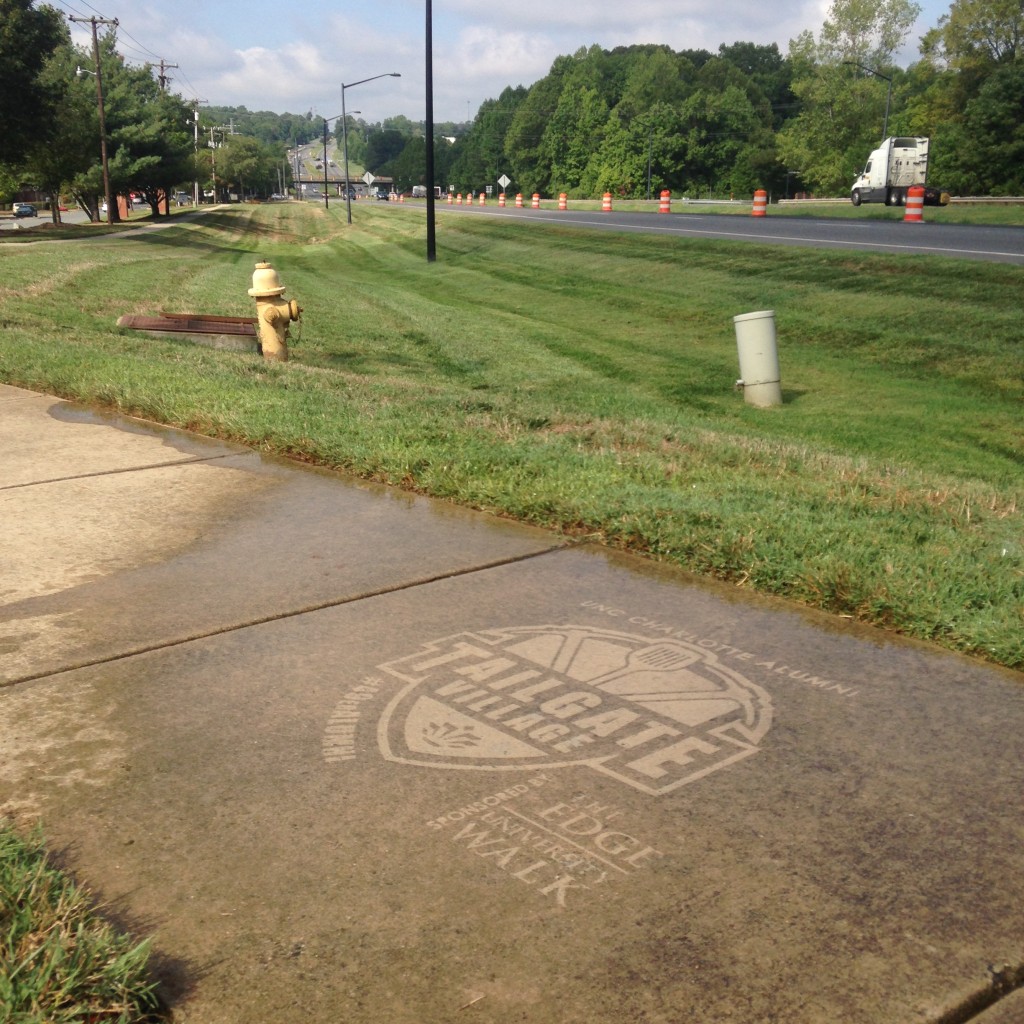Clean Graffiti supporting the new UNC Charlotte Alumni Tailgate Village sponsored by The Edge University Walk. - #thesavageway