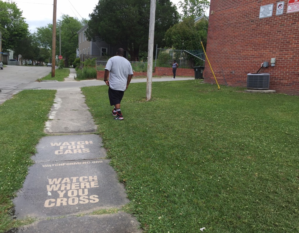 Clean Graffiti pedestrian safety messages in New Bern, NC for the Watch For Me NC campaign. #thesavageway
