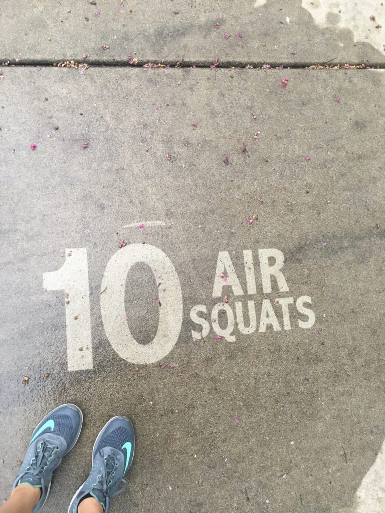 Air Squats Clean Graffiti for the #CLTFreeWorkout powered by OrthoCarolina. #thesavageway