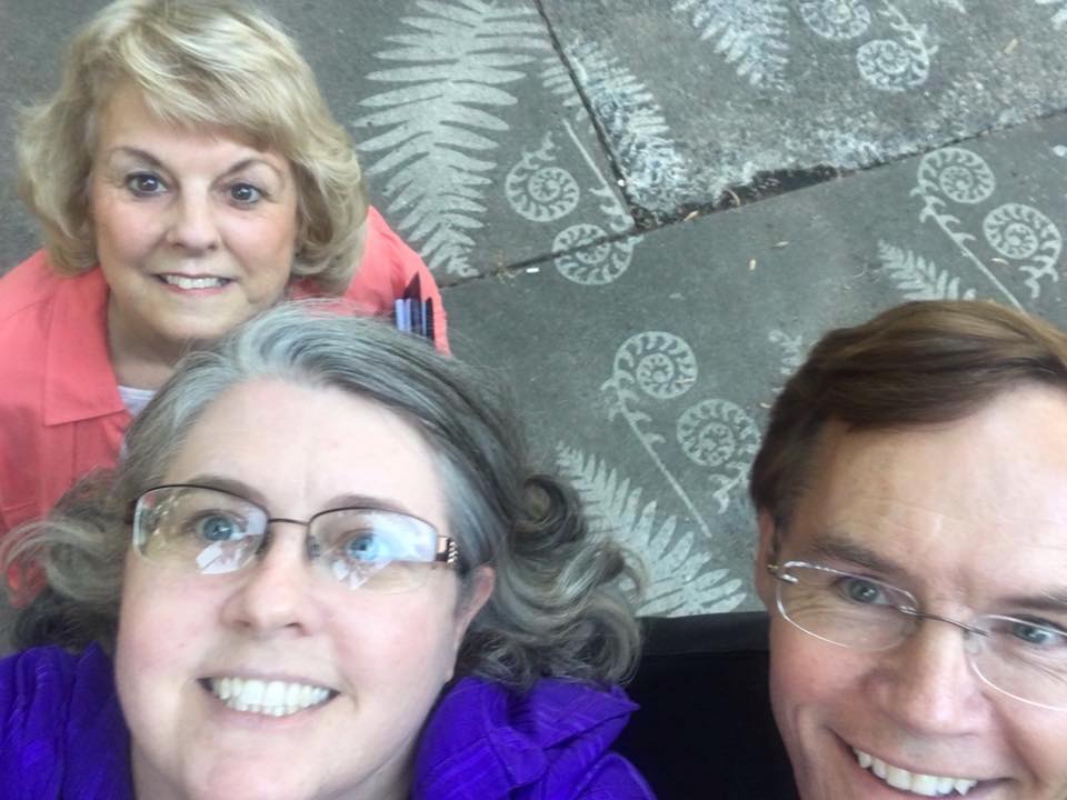 Happy clients from First Christian Church with driveway art from #thesavageway (photo FCC Facebook)