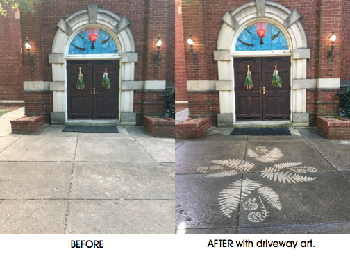 Stop by First Christian Church on the Dilworth Home Tour 2016 to see some driveway art by #thesavageway.