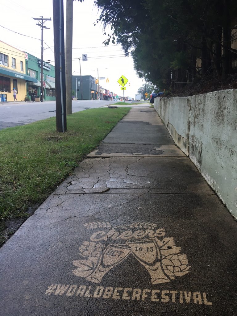Clean Graffiti in Durham, NC for the World Beer Festival. #thesavageway