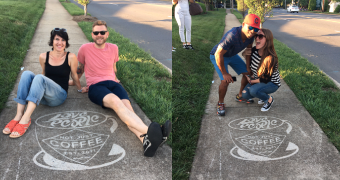 Reverse Graffiti for Love People Not Just Coffee Campaign