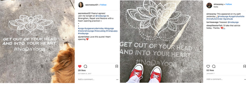 Social media posts from reverse graffiti