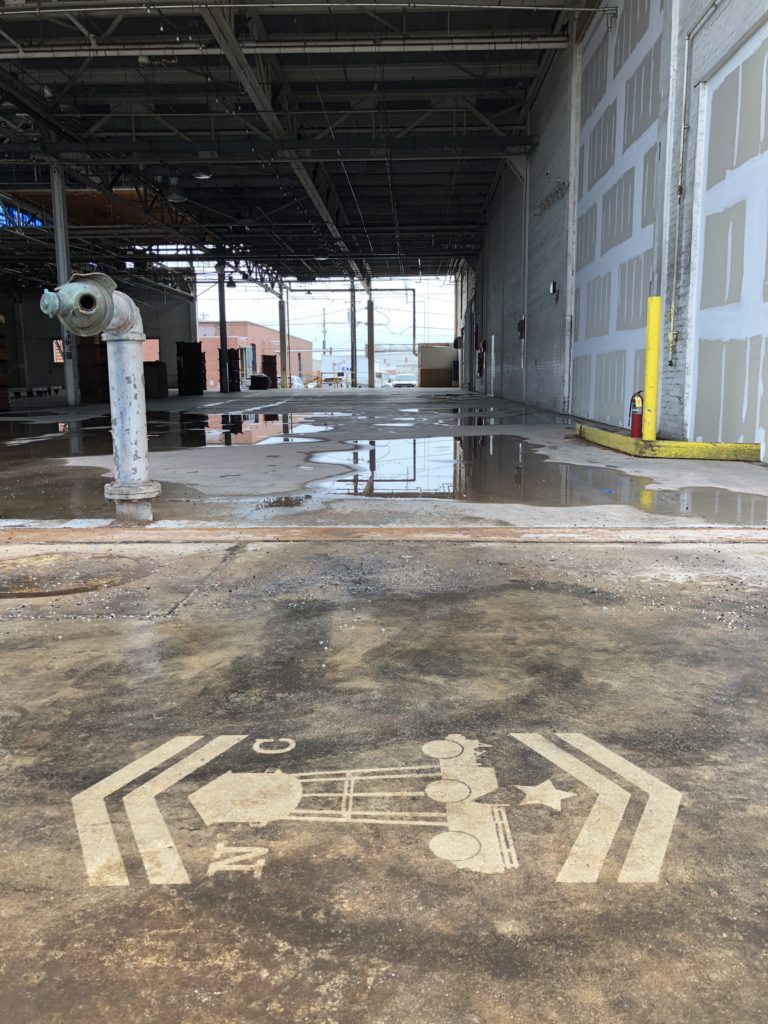 Clean Graffiti image used as event signage in a construction area of Camp North End