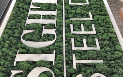 Custom Moss Art Sign for Sightline Steel Doors