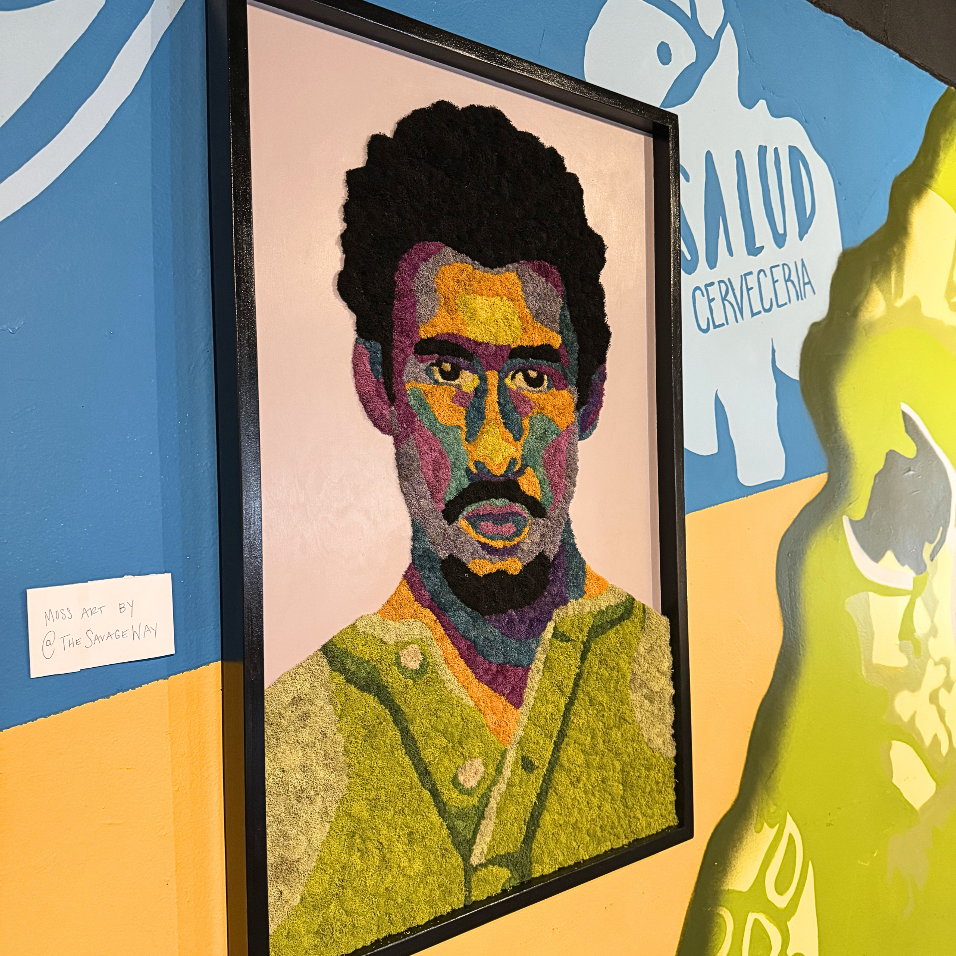 Bad Bunny Portrait Moss Art 